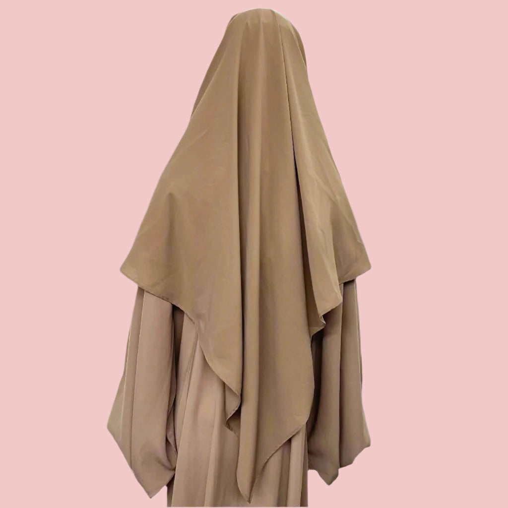 Beige French Veil Khimar