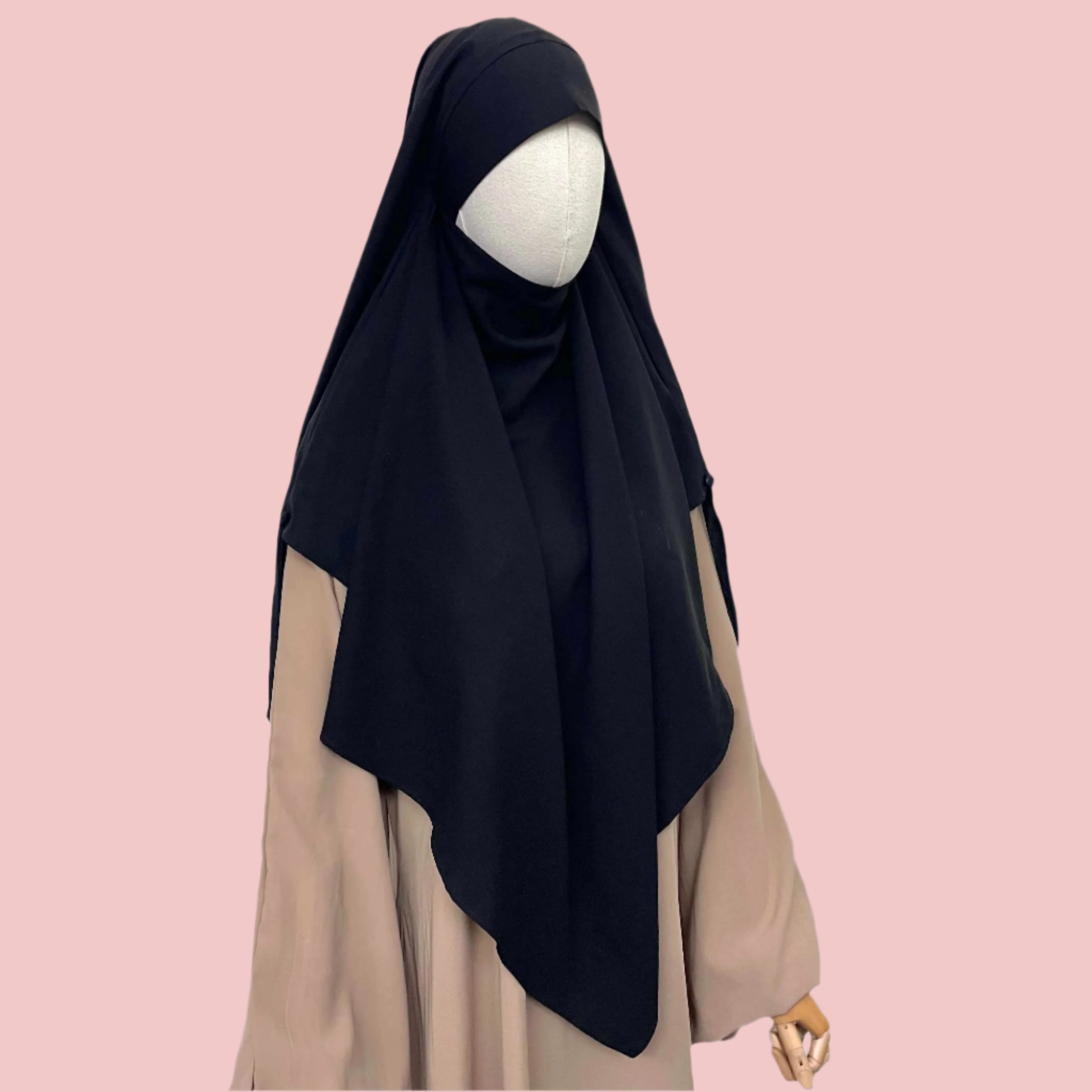 Maroon French Veil Khimar