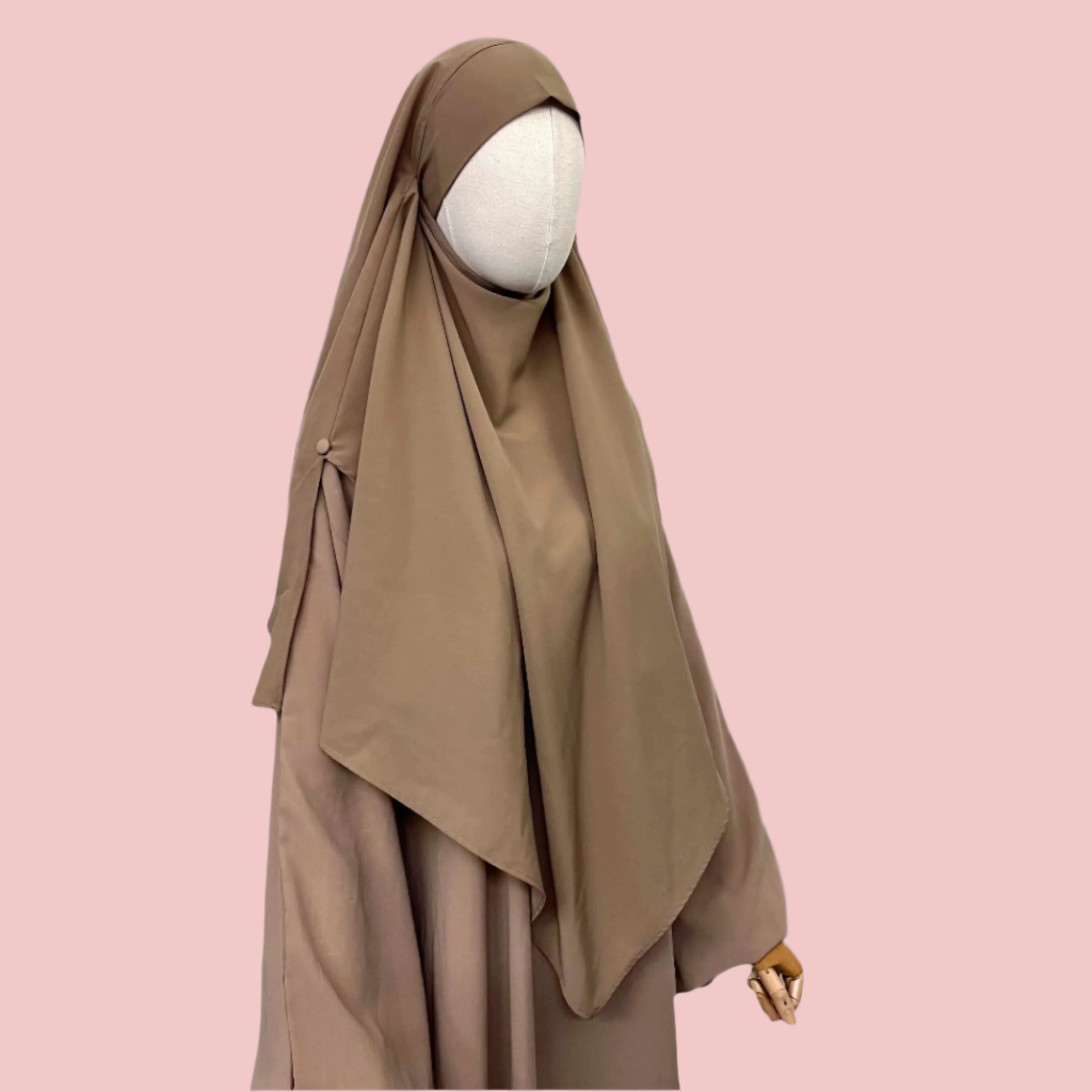 Beige French Veil Khimar