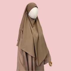 Beige French Veil Khimar