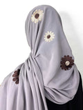 Chiffon hijab with embroidery
