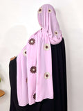 Chiffon hijab with embroidery