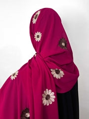 Chiffon hijab with embroidery