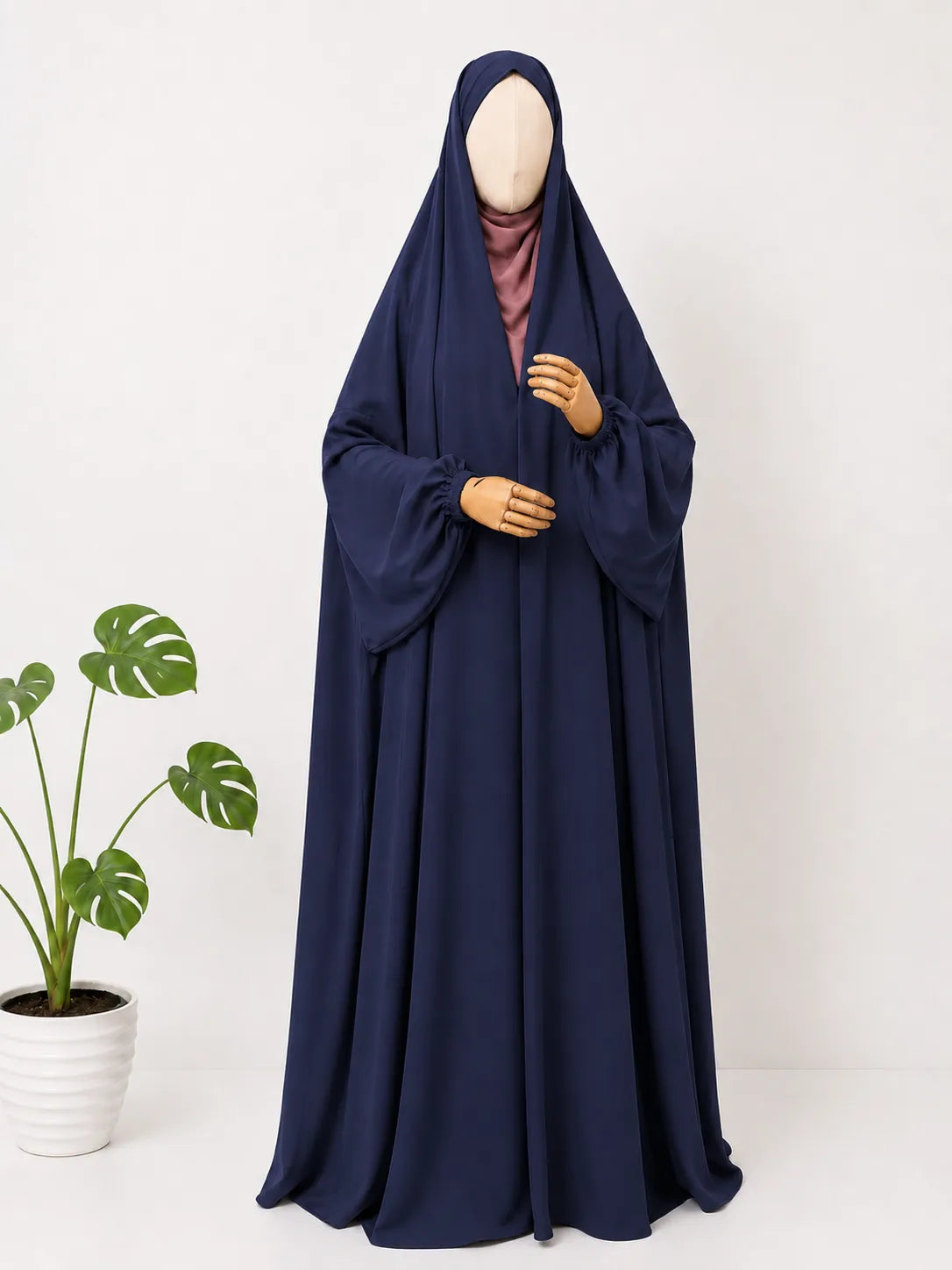 Navy Irani Chadar With Sleeves