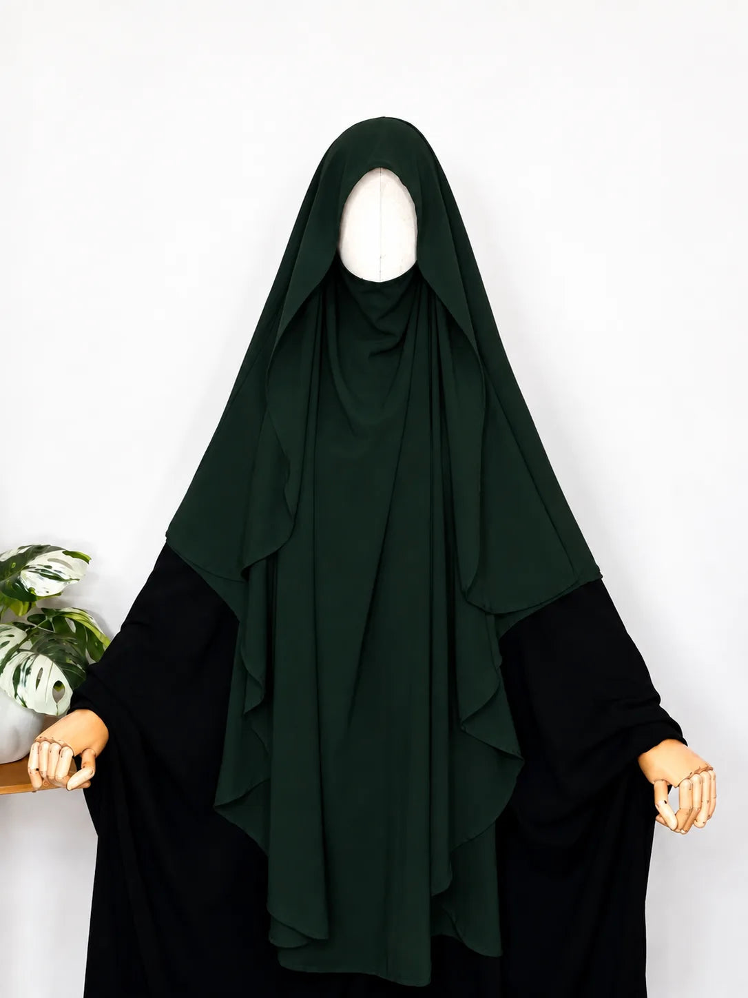 Hunter Green Flap Round Khimar
