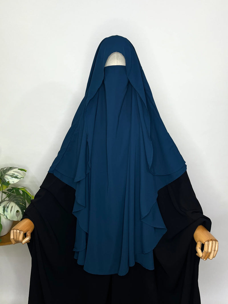 Crystal Blue Flap Round Khimar