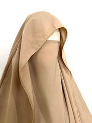Beige Flap Round Khimar