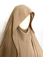 Beige Flap Round Khimar