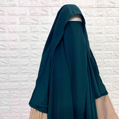 Hunter Green Round With Flap Khimar