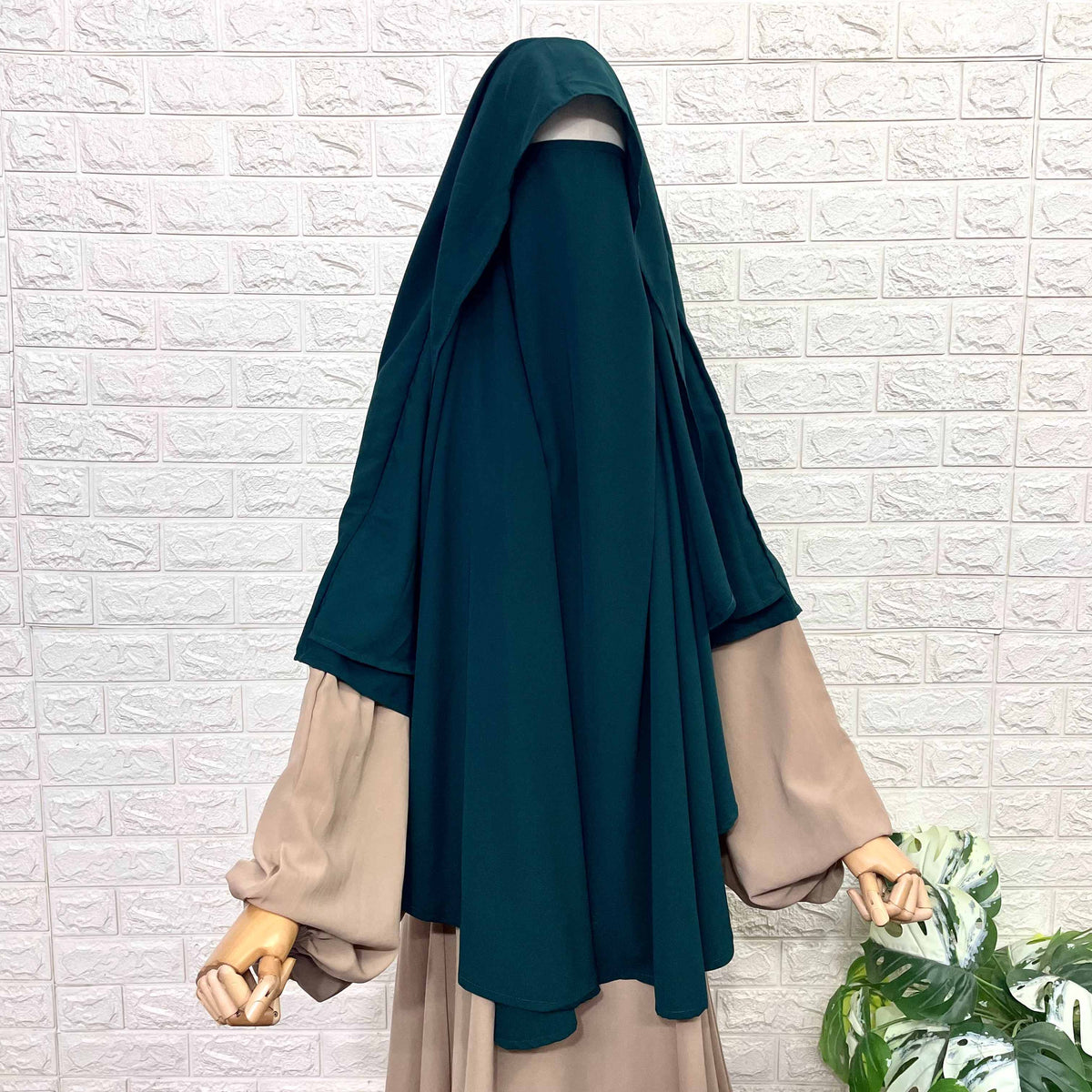 Hunter Green Round With Flap Khimar