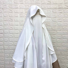 White Round With Flap Khimar