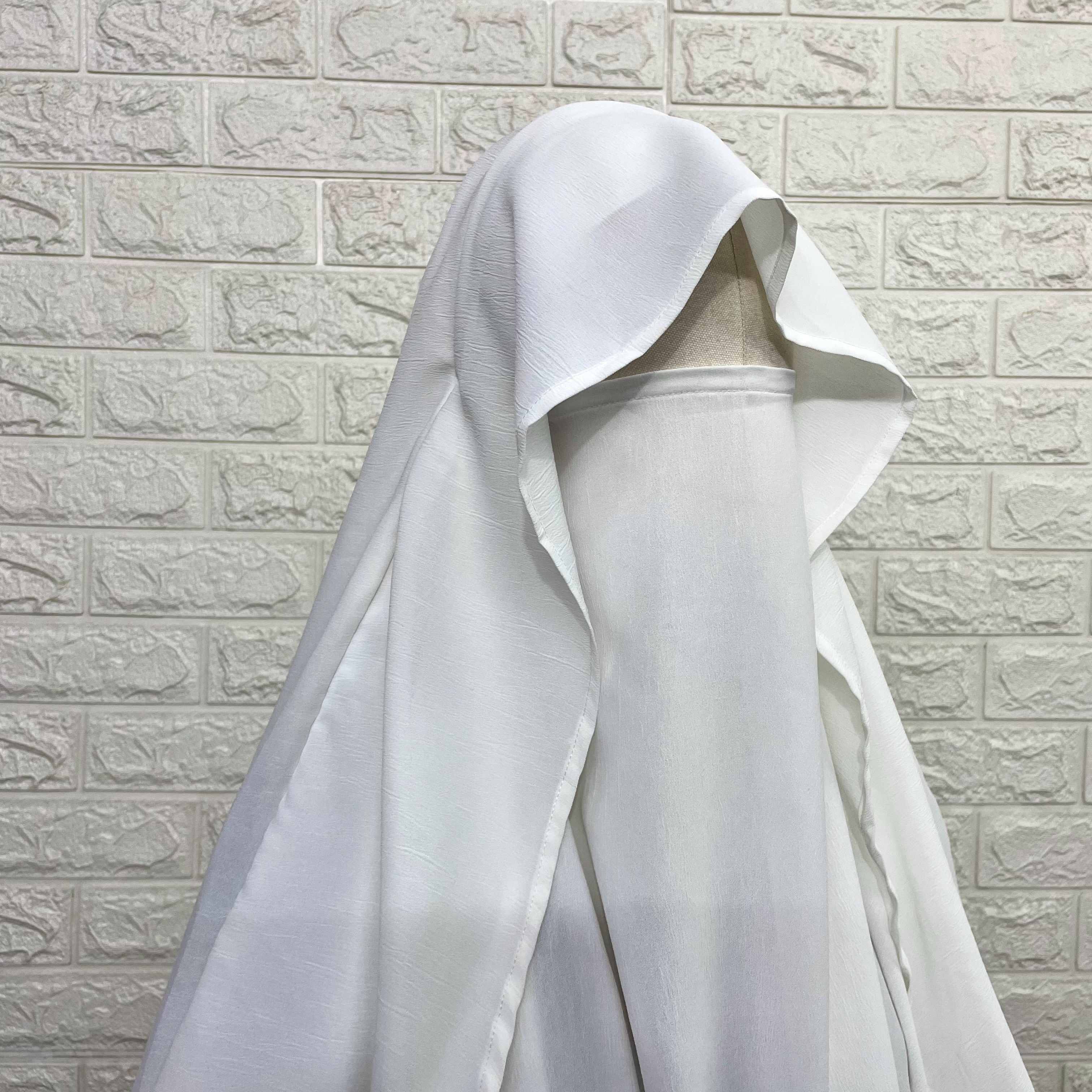 White Round With Flap Khimar