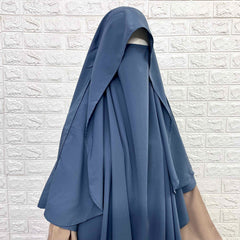 Gray Round With Flap Khimar