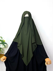 Olive Flap Diamond Khimar