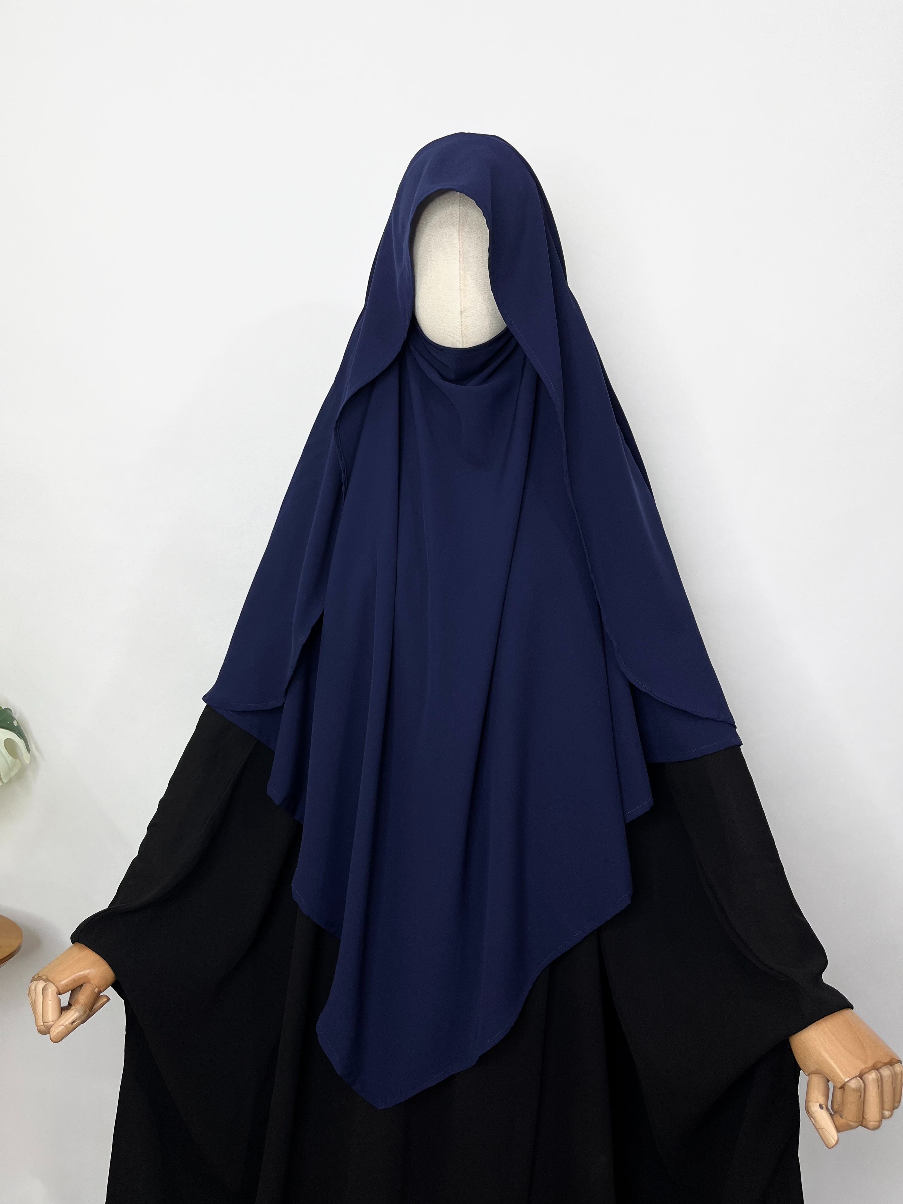 Navy Blue Flap Khimar