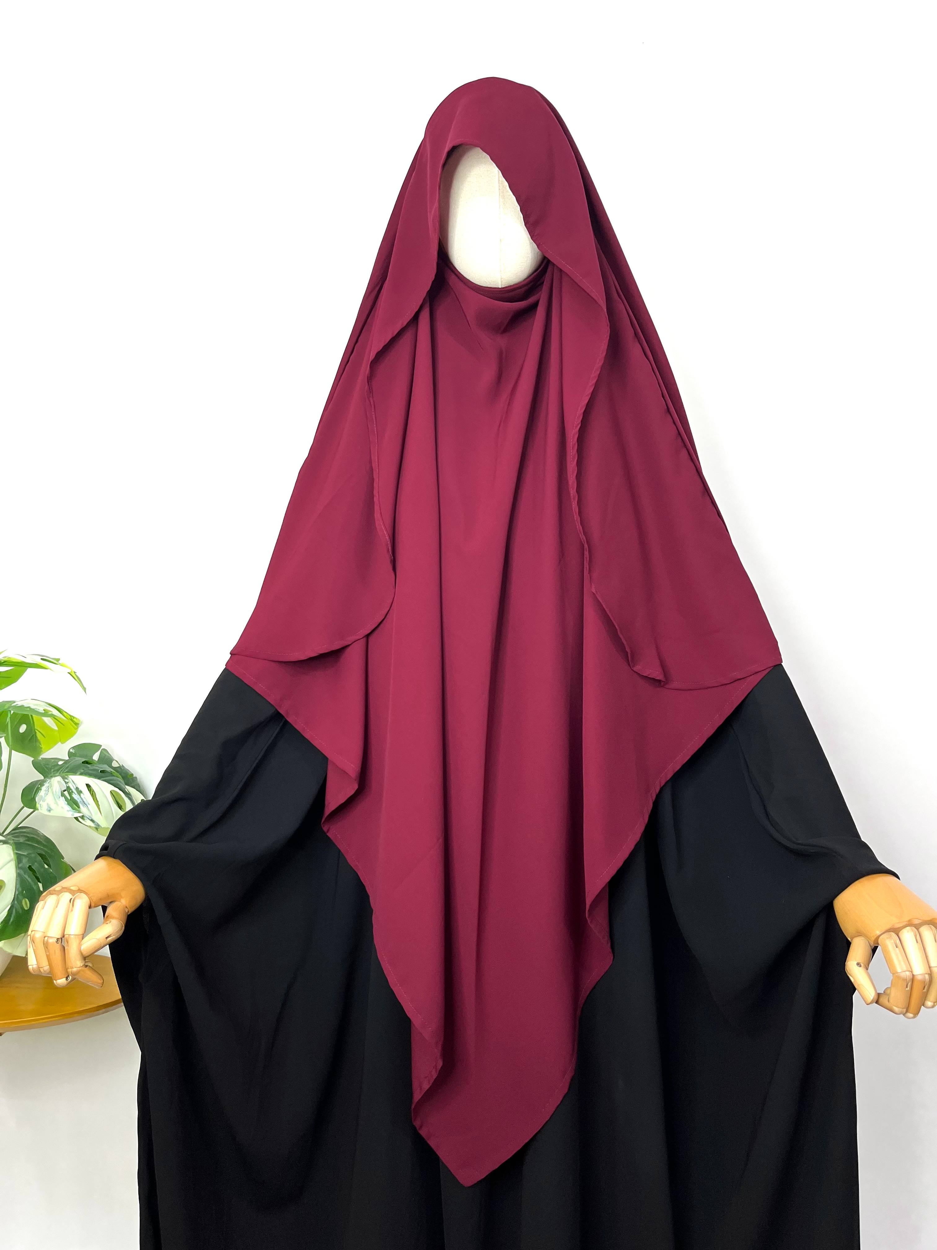 Maroon Flap Khimar