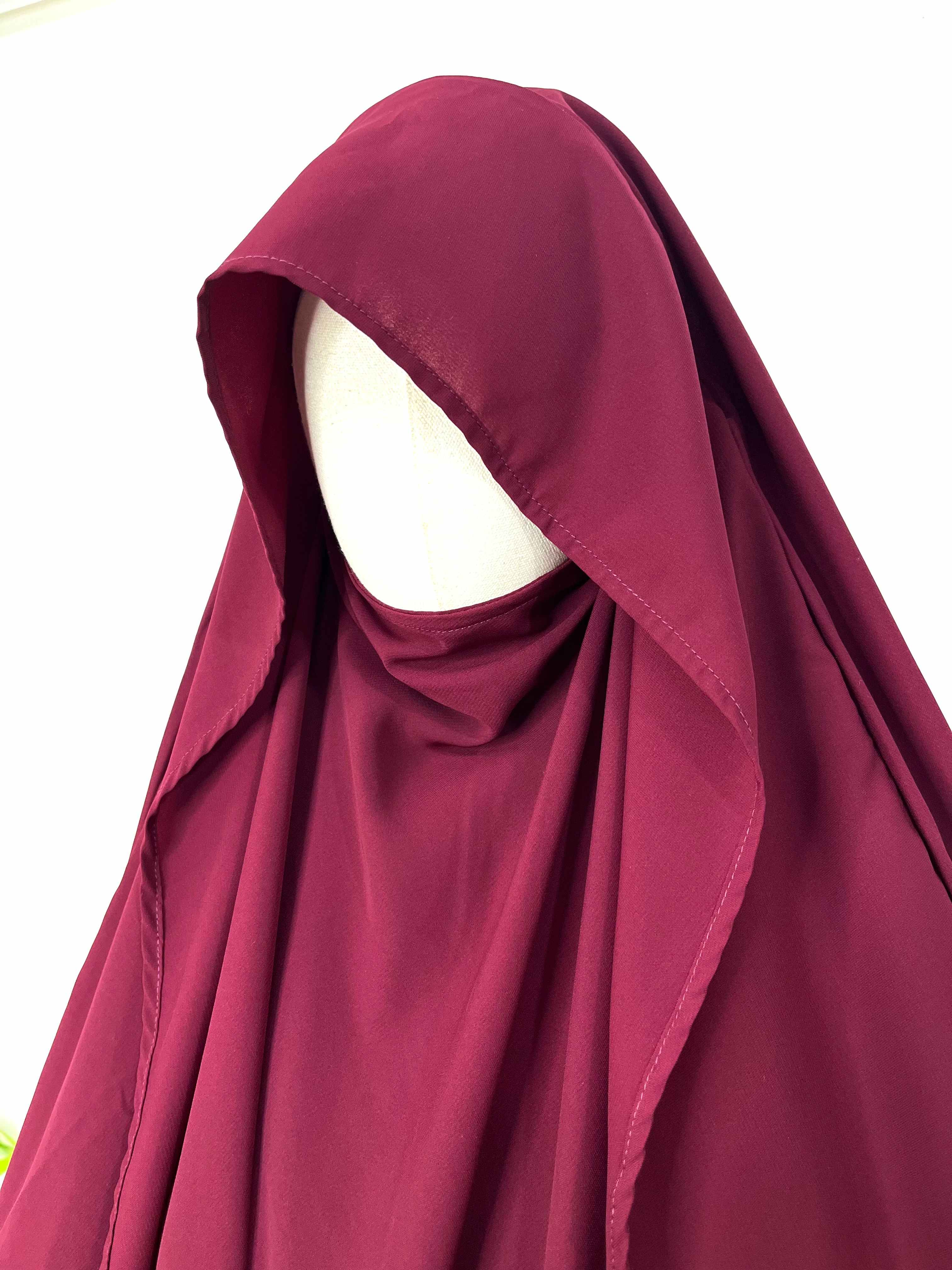 Maroon Flap Khimar