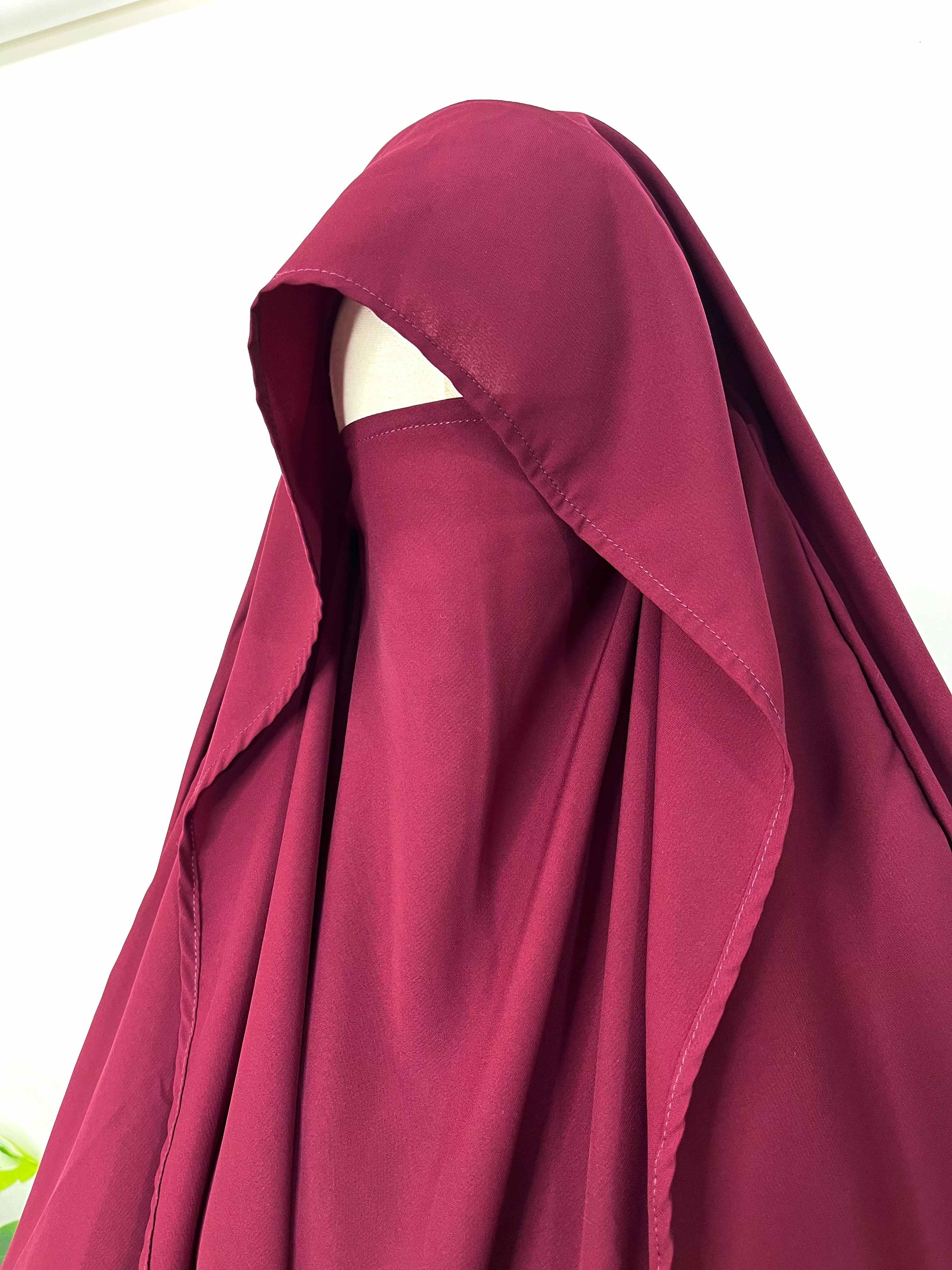 Maroon Flap Khimar