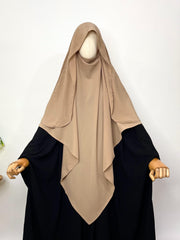Beige Flap Diamond Khimar