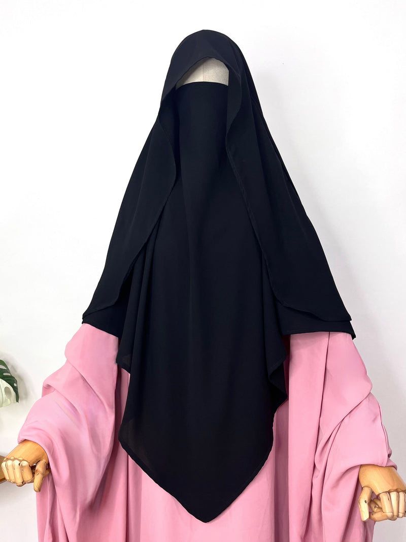 Black Flap Diamond Khimar
