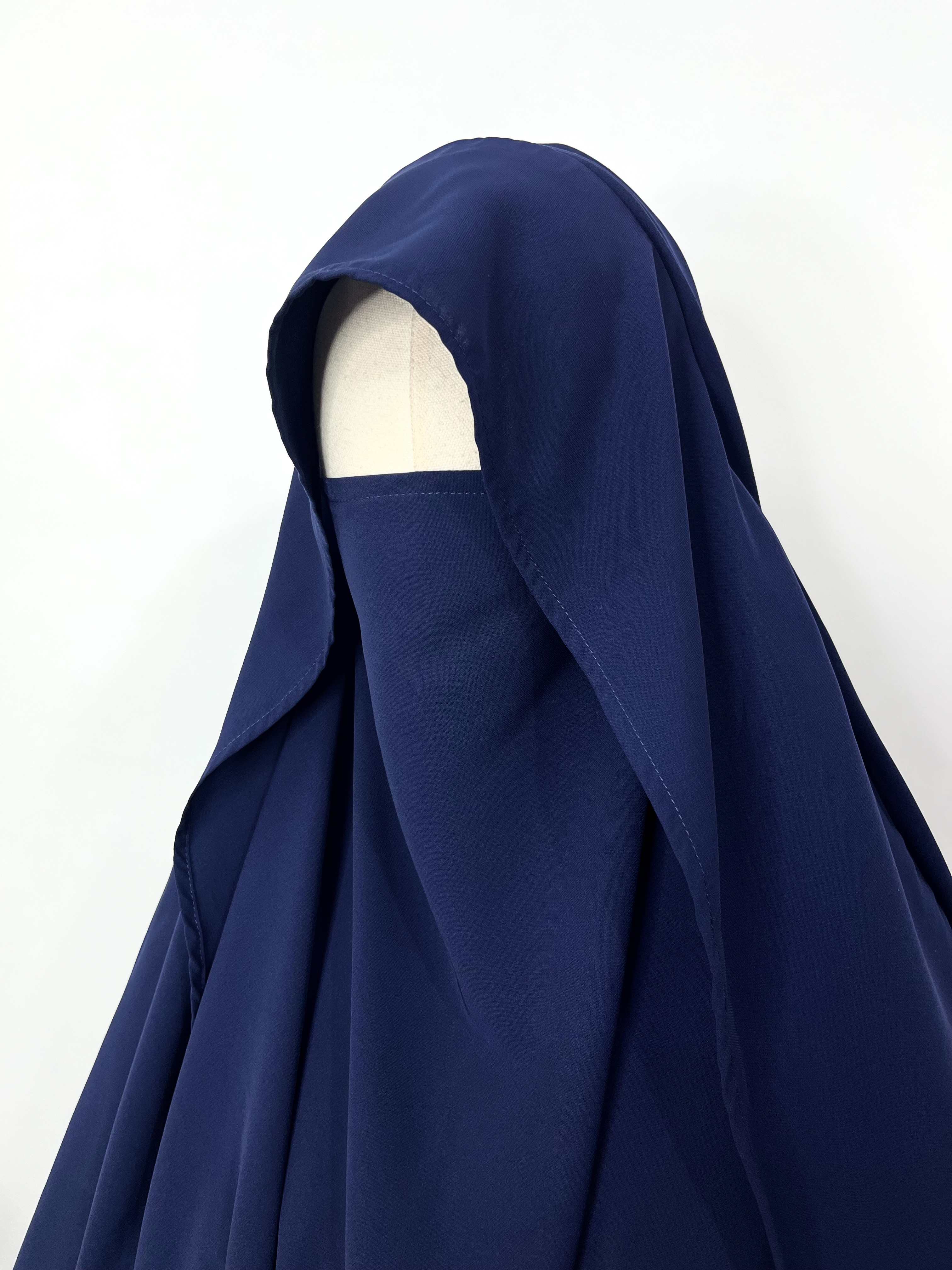 Navy Blue Flap Khimar