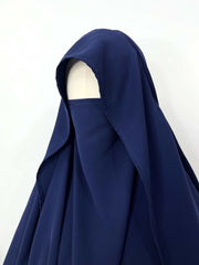 Navy Blue Flap Diamond Khimar