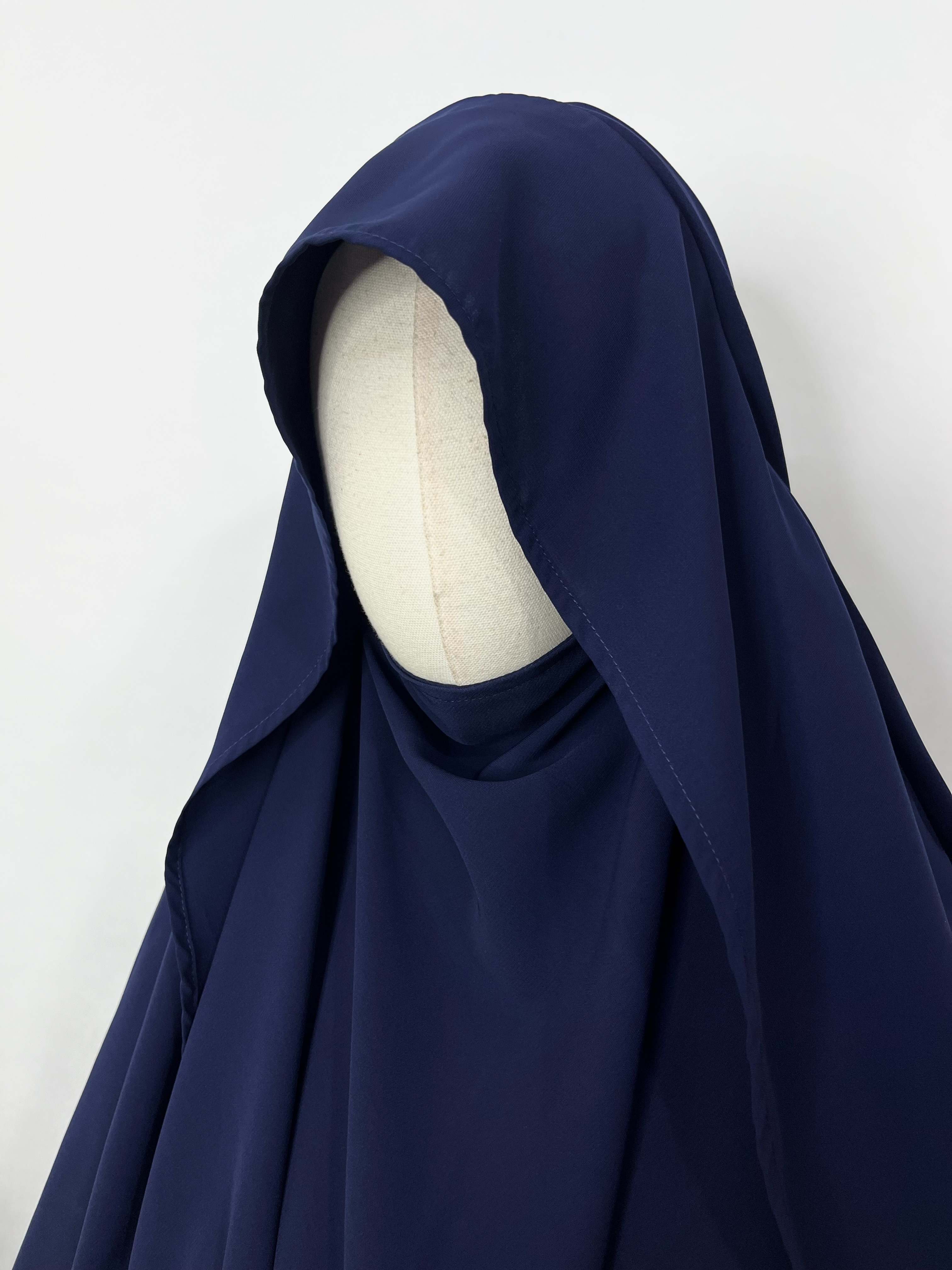 Navy Blue Flap Khimar