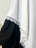 White Diamond Khimar With Lace
