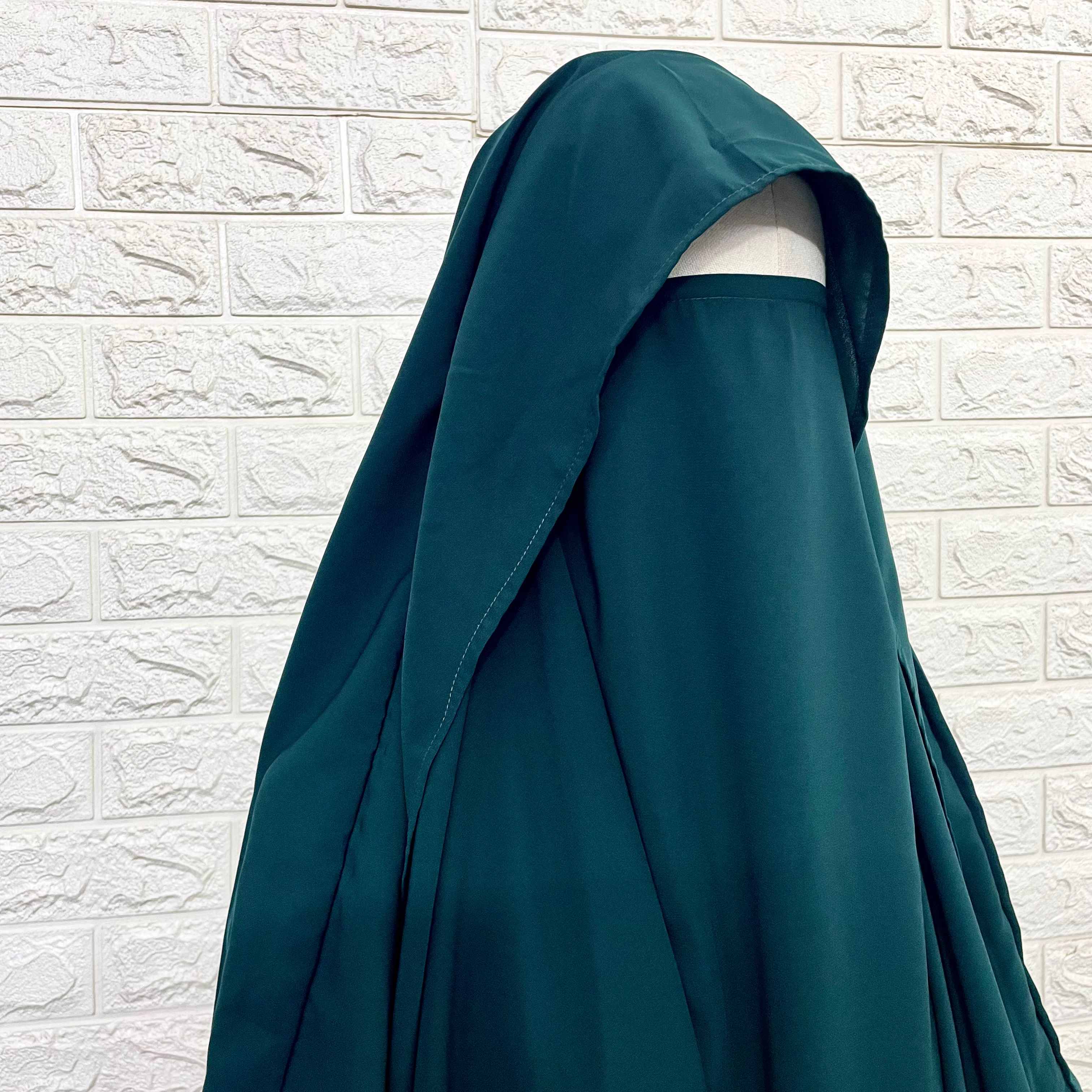 Hunter Green Round With Flap Khimar