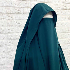 Hunter Green Round With Flap Khimar