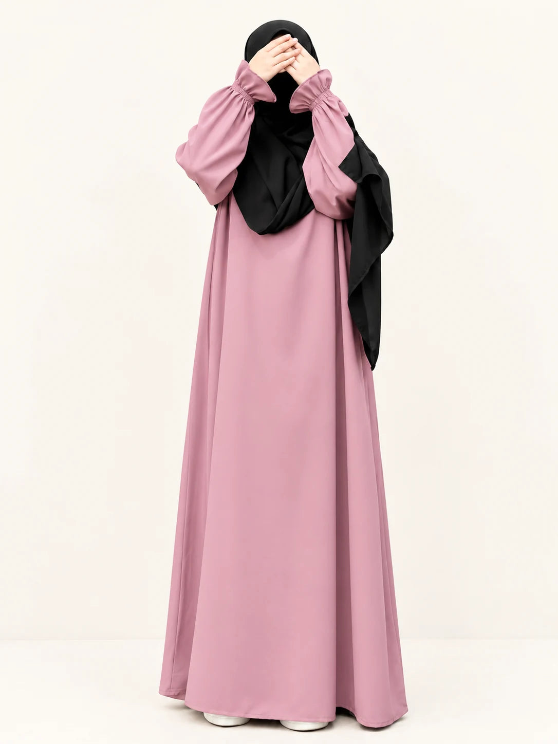 Basic Abaya With Flower Sleeves