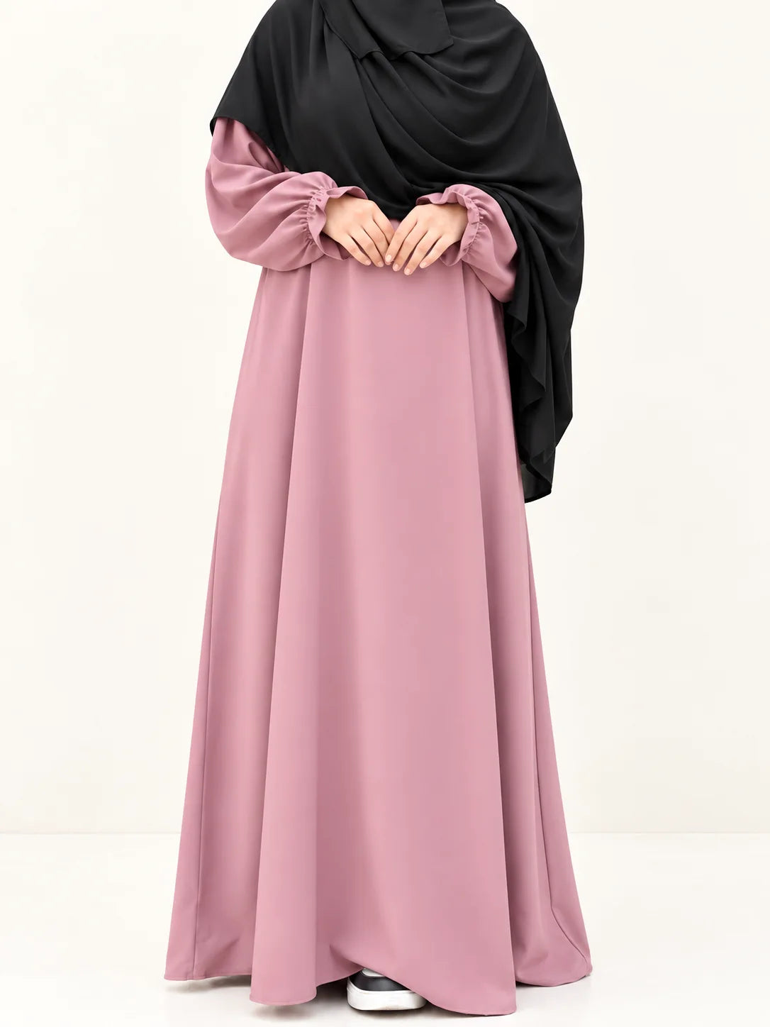 Basic Abaya With Flower Sleeves