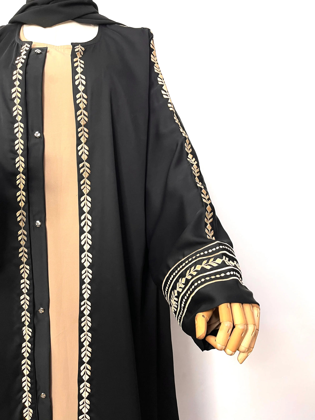 Rehmat Front Open Embroidery Abaya
