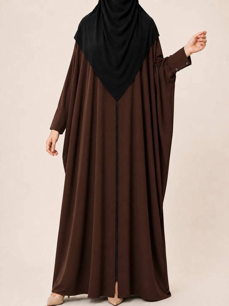 Brown Front Open Kaftan Abaya