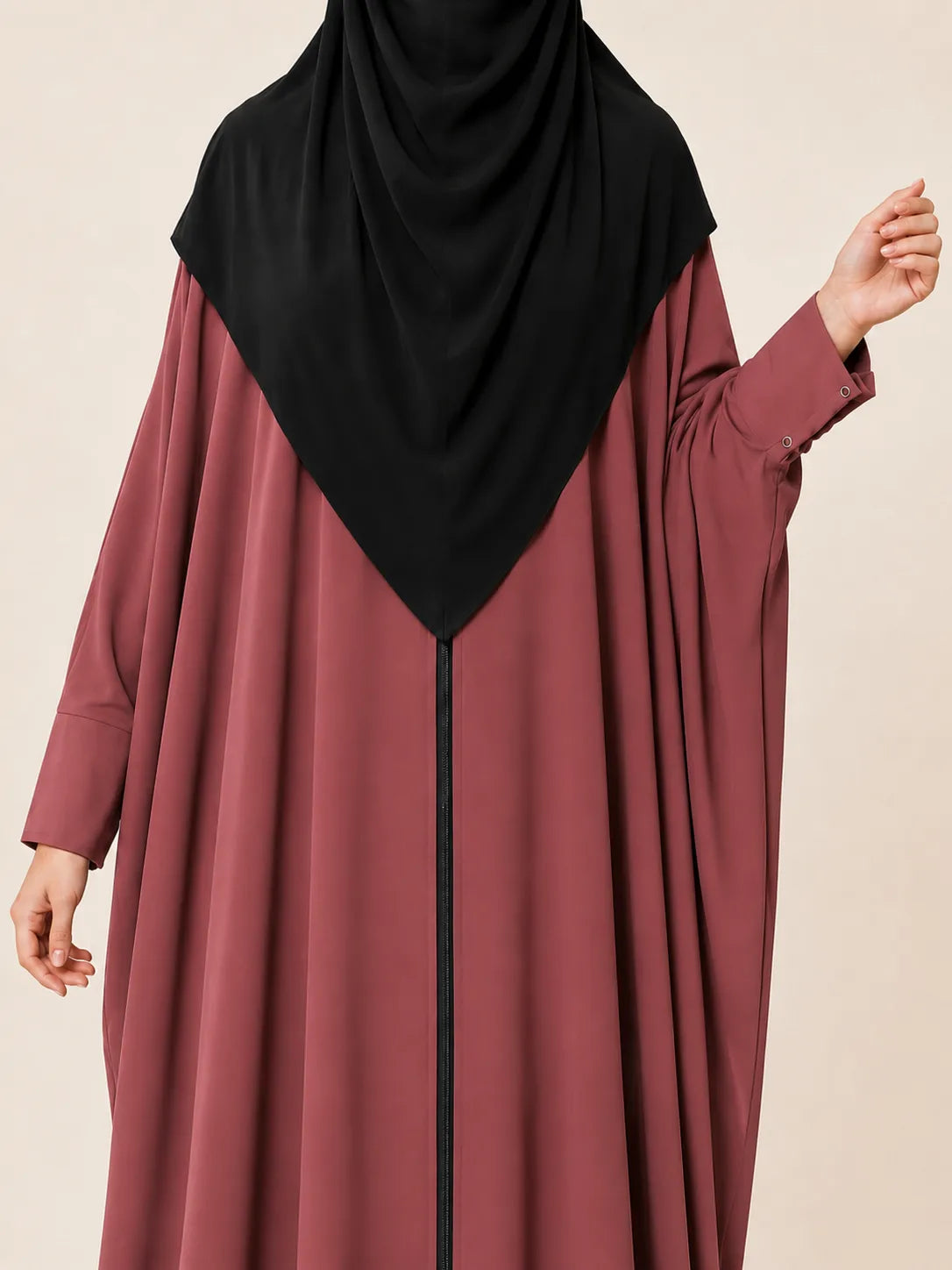 Pecan Front Open Kaftan Abaya