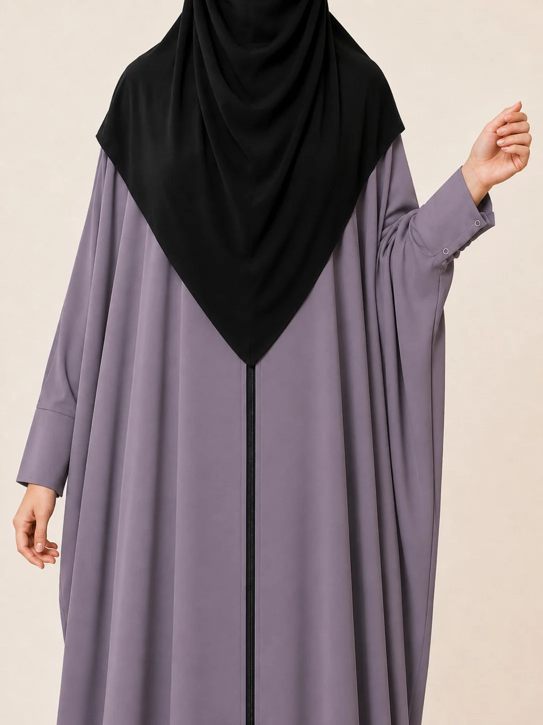 Lavender Front Open Kaftan Abaya