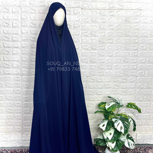 Navy Blue Irani Chadar Without Sleeves