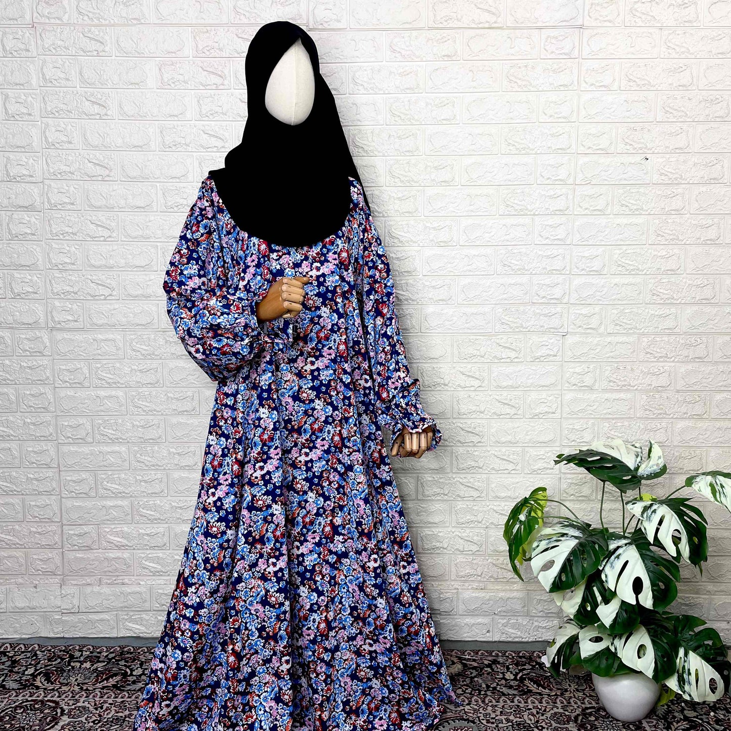 A-Line Abaya With Flower Sleeves