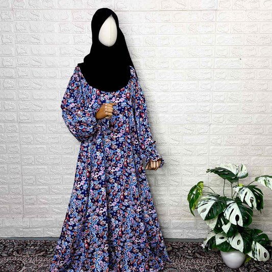 A-Line Abaya With Flower Sleeves