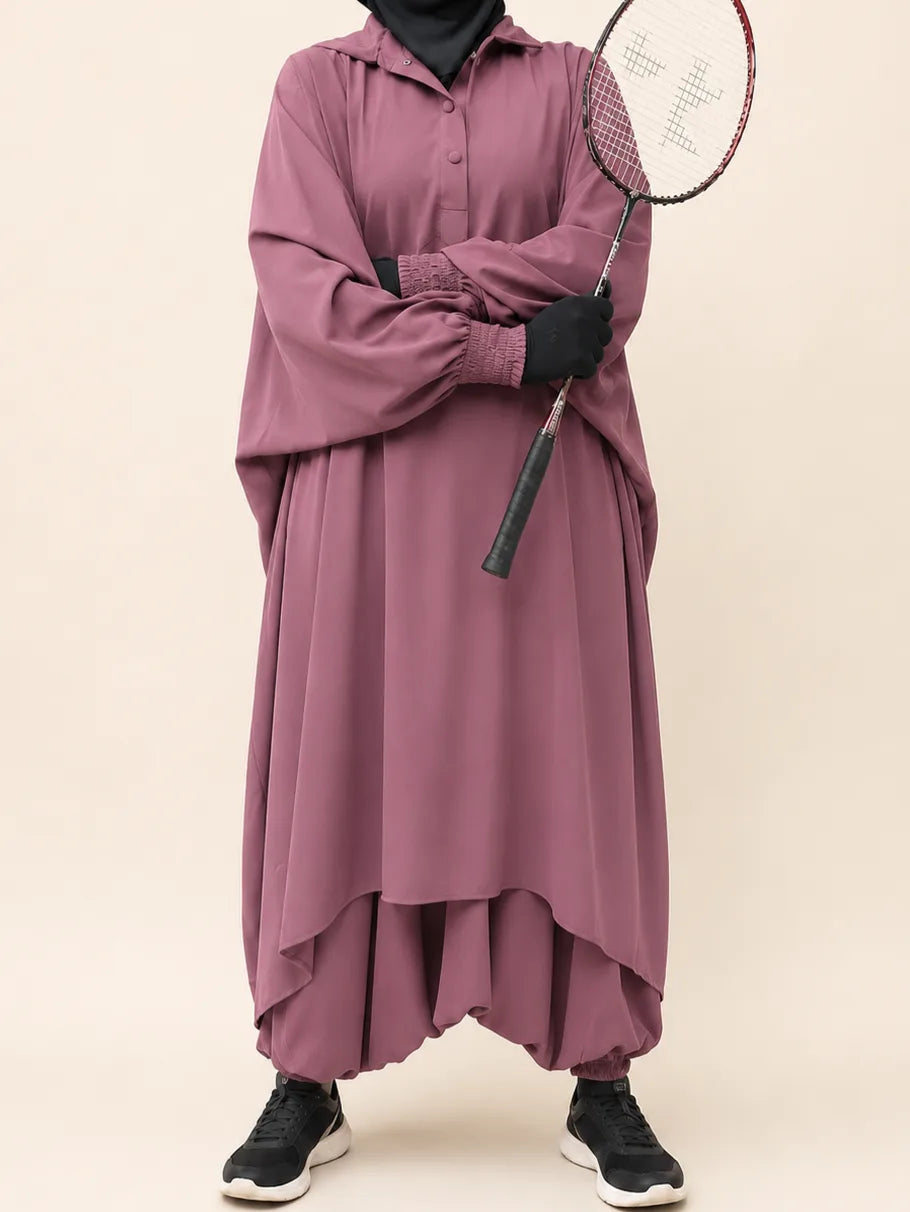 Dusty Mauve Sports Jilbab Set