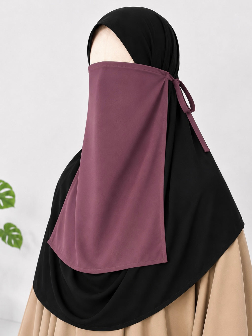 Dusty Mauve Half Niqab