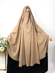 Beige Awrah Khimar With Flap
