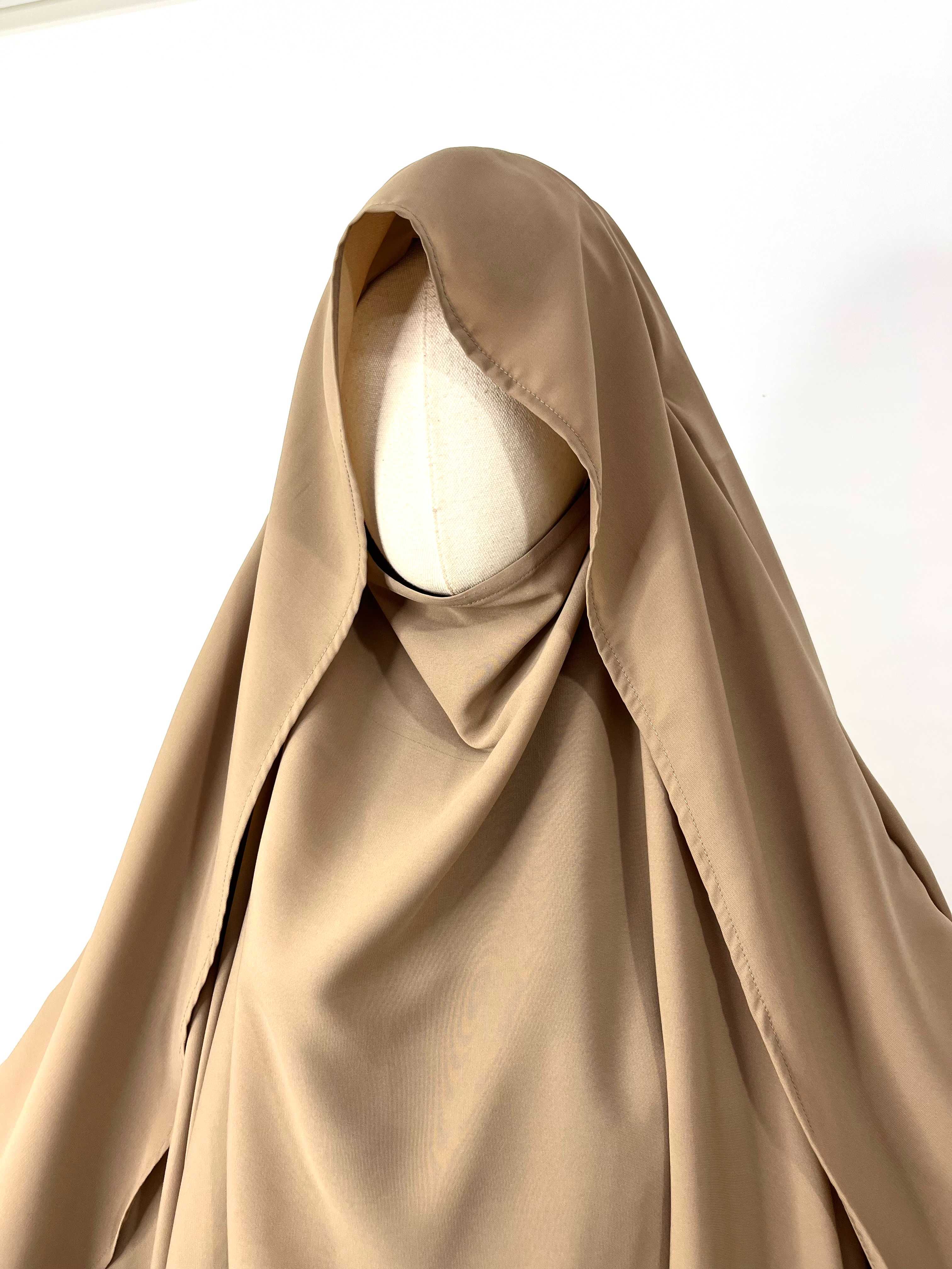 Beige Awrah Khimar With Flap