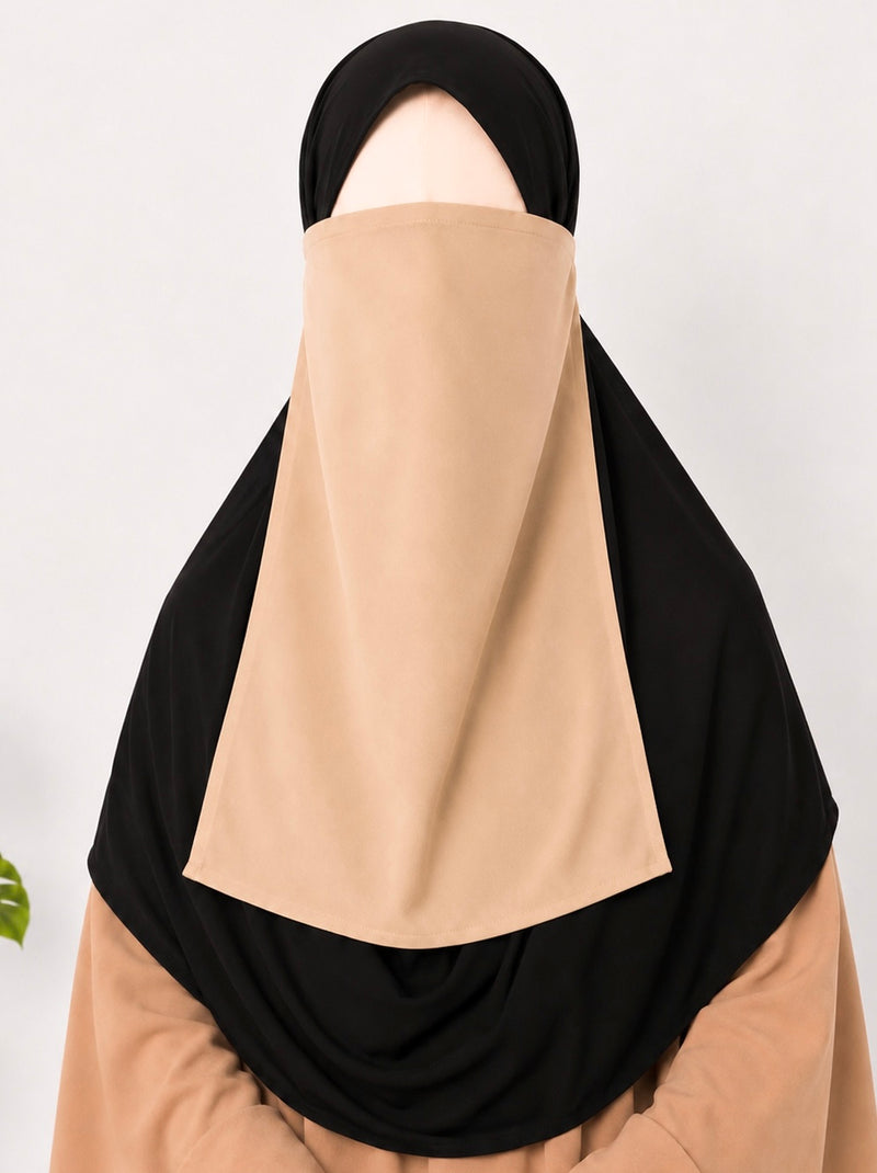 Beige Half Niqab