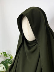 Olive Awrah Khimar With Flap