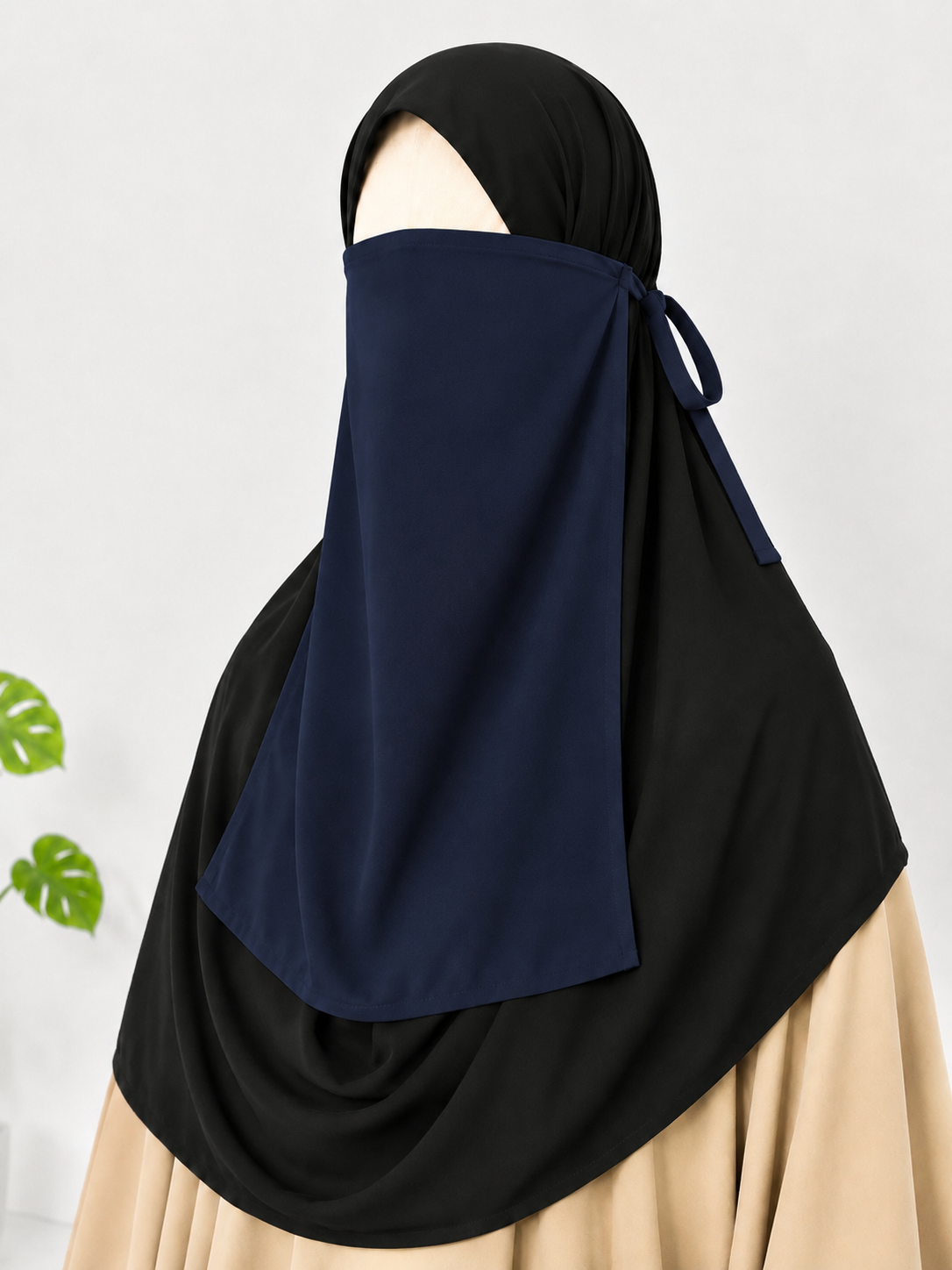 Navy Blue Half Niqab