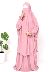 Two Pc Jilbab With Flower Sleeves