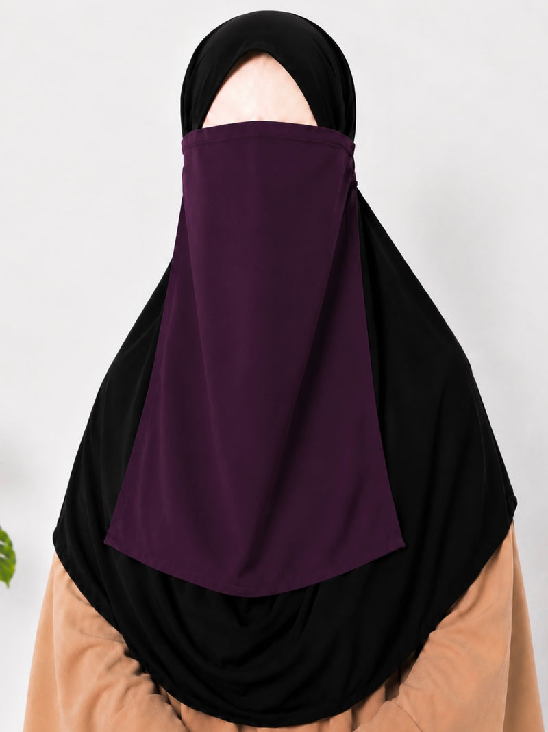 Plum Half Niqab