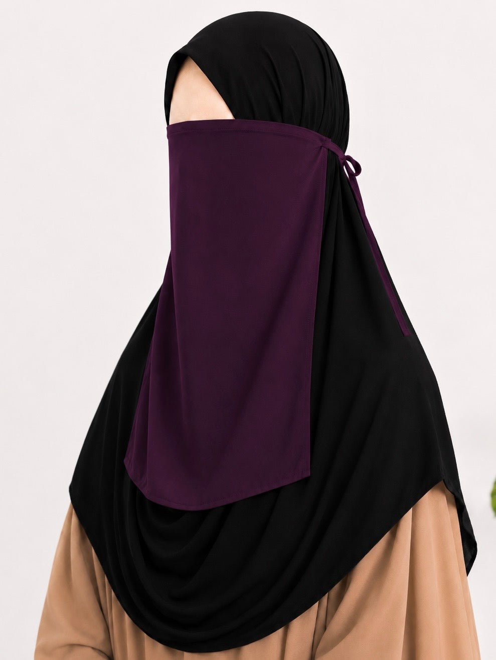 Plum Half Niqab