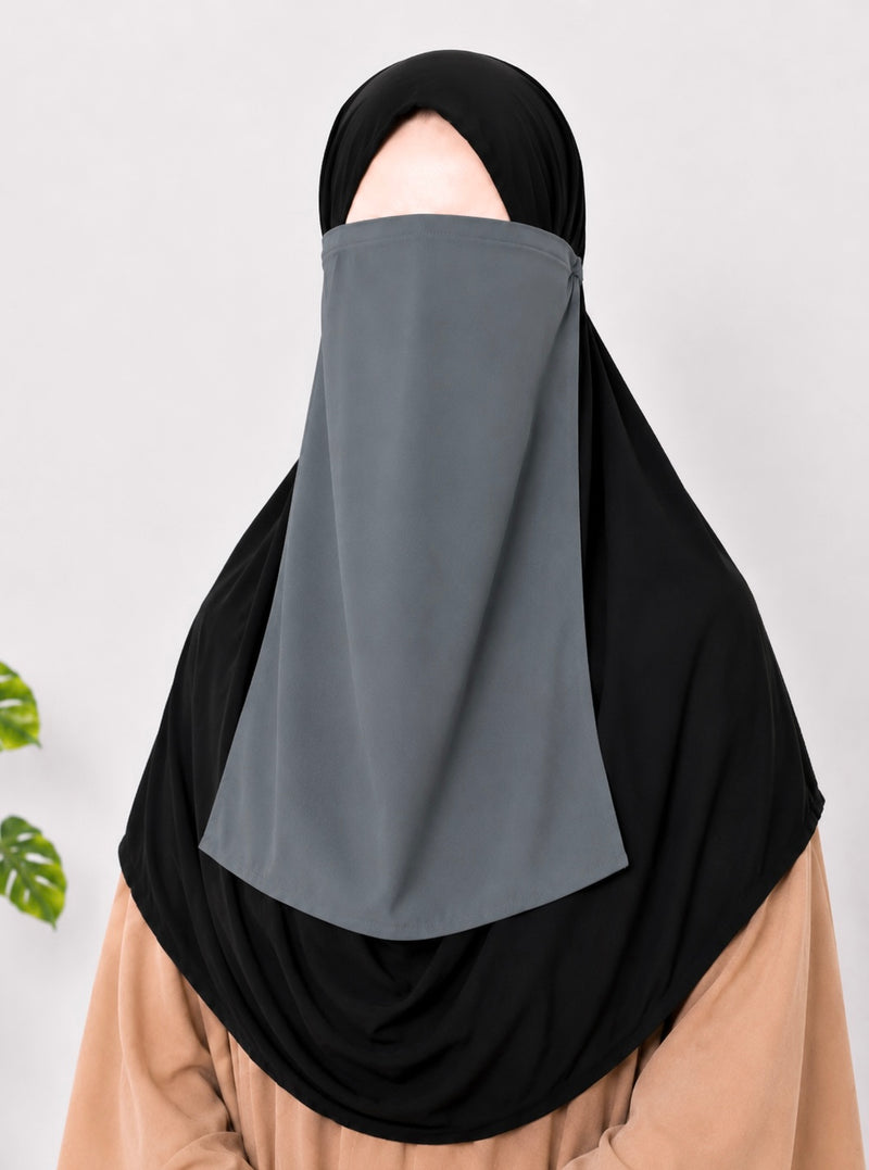 Gray Half Niqab